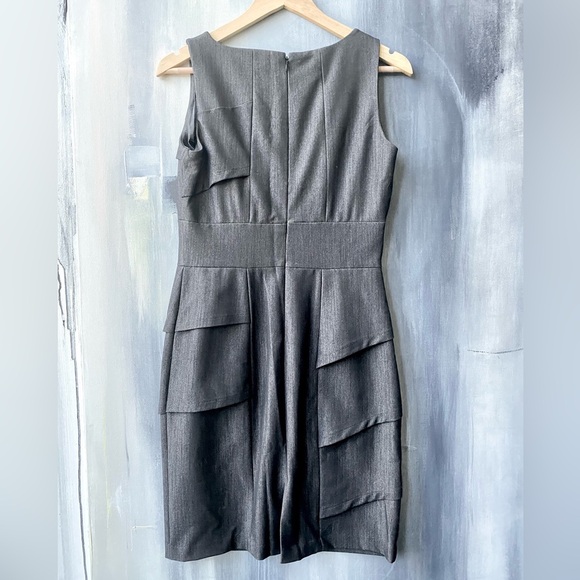 EUC Calvin Klein Black Asymmetrical Tiered Sheath Mini Dress Size 4 - Picture 5 of 8